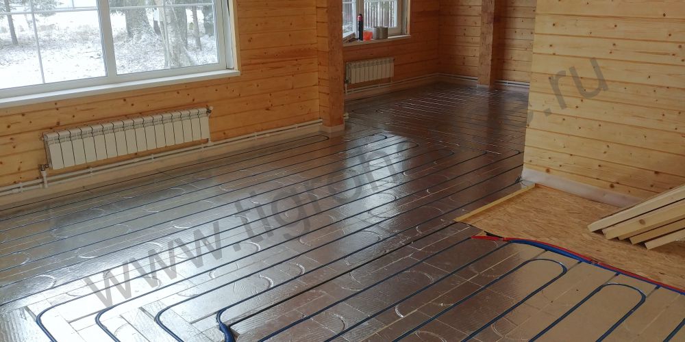 Водяной пол без стяжки 3.jpg монтаж водяного теплого пола в деревянном доме