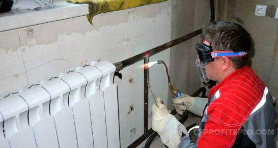 демонтаж батареи газосваркой