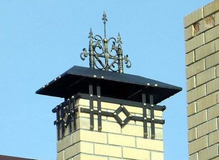 Как сделать защиту устья дымохода для камина Оголовок каминного дымохода