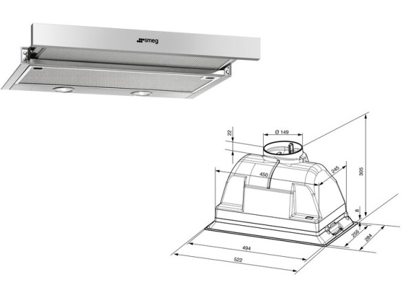 Вытяжка Smeg KSET 610 X