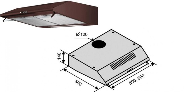 Вытяжка VENTOLUX Parma 50 BR